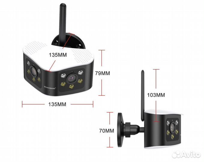 WiFi Камера видеонаблюдения 8Мп обзор 165градусов