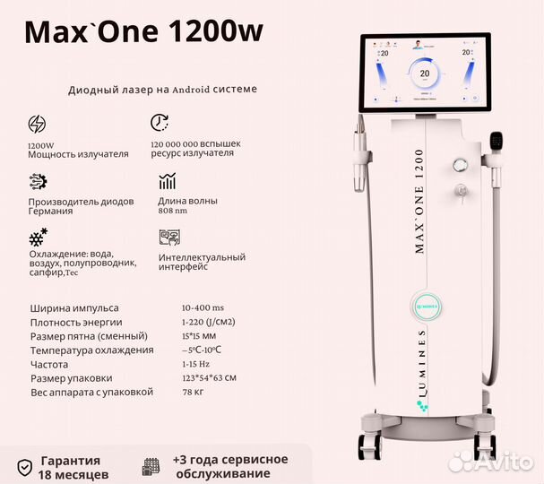 Диодный лазер Лю-Минес Макс’Ван 1200W