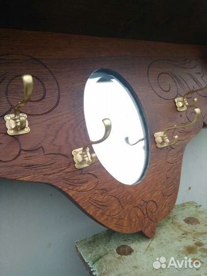 Вешалка с полкой, массив дуба начало 20 века