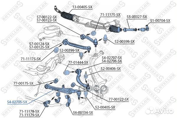 Рычаг передний нижний 54-02705-SX Stellox