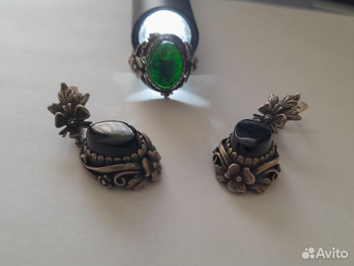 Комплект серьги и кольцо