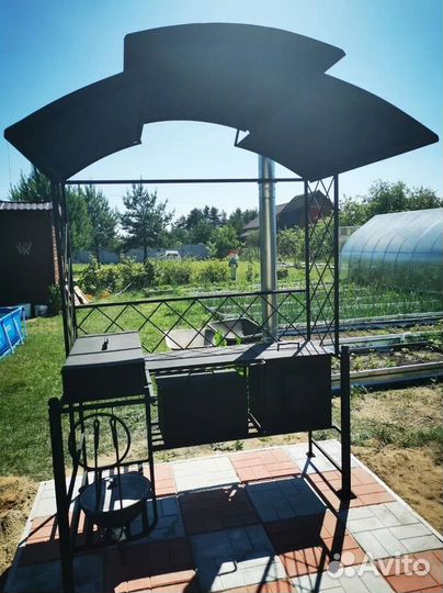 Мангал с печью под казан