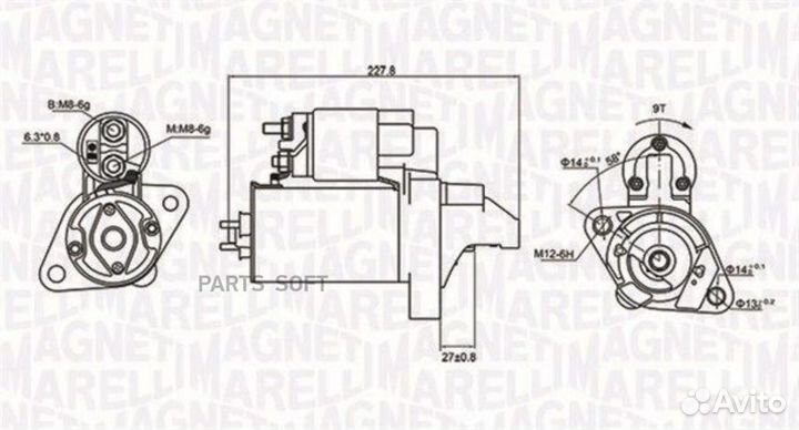 Magneti marelli 063721074010 MQS1074MM стартер 1.4