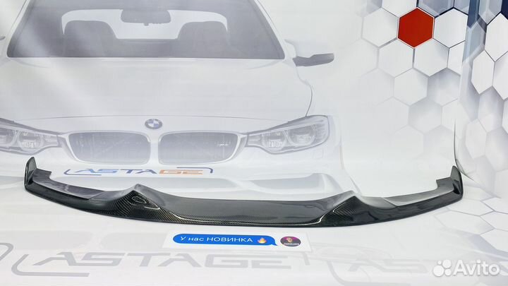 Сплиттер на BMW F30 MAD стиль карбон