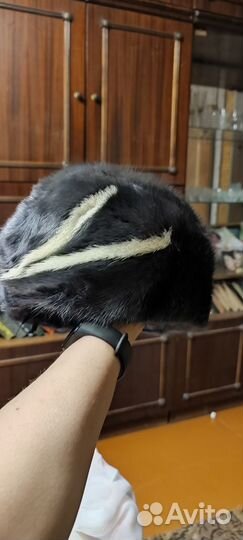 Берет женский норковый темно серый