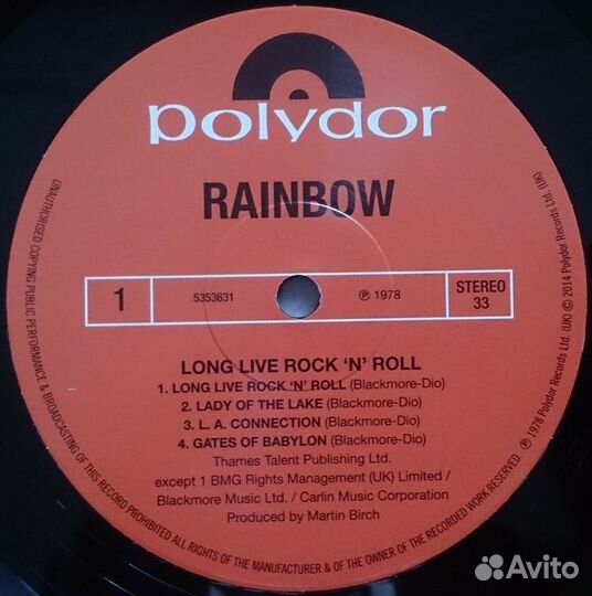 LP Rainbow – Long Live Rock 'N' Roll