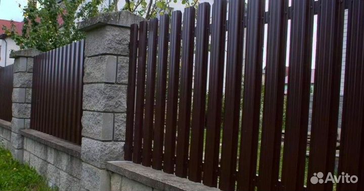 Забор металлический, ворота качественно