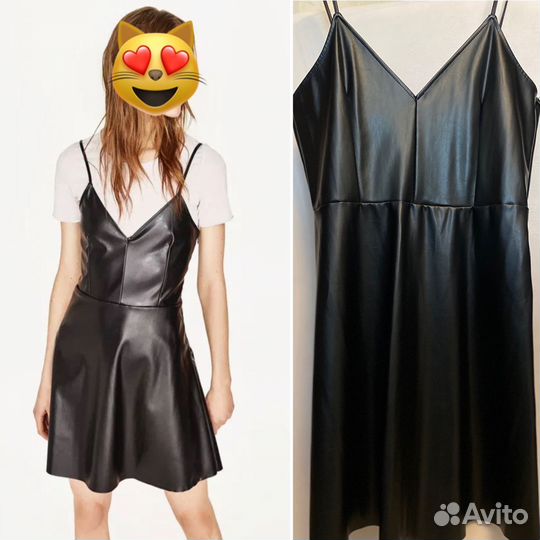 Кожаное платье Zara 42-44