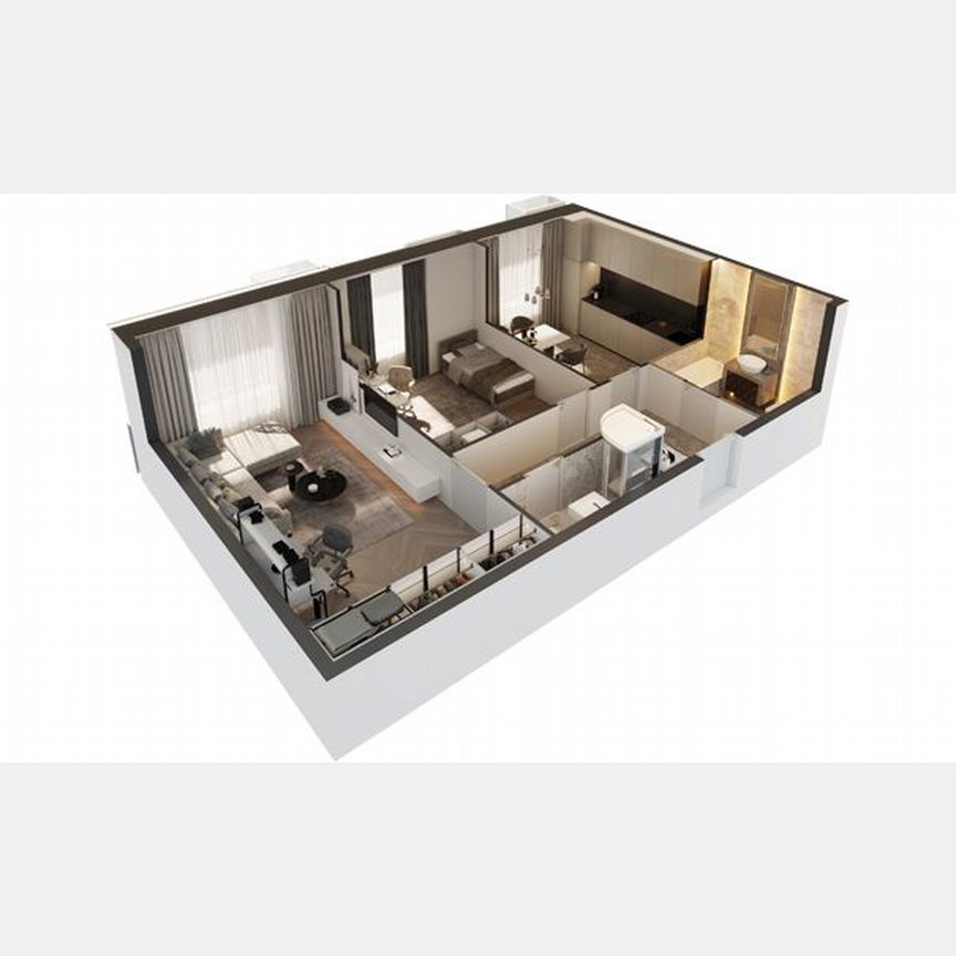 2-к. апартаменты, 61 м², 7/30 эт.