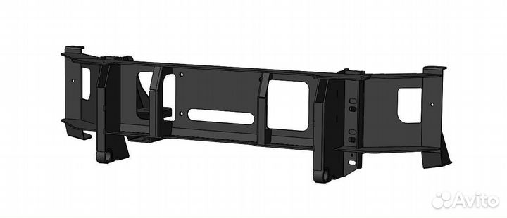 Силовой бампер перед. UAZ базовый,без оптики,черны