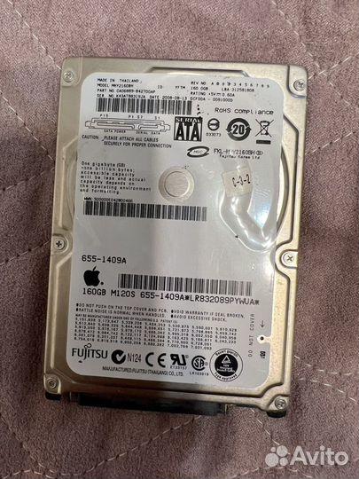 Жесткий диск apple Fujitsu 160GB,переходник