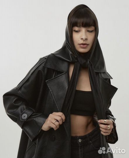 Кожаная косынка женская