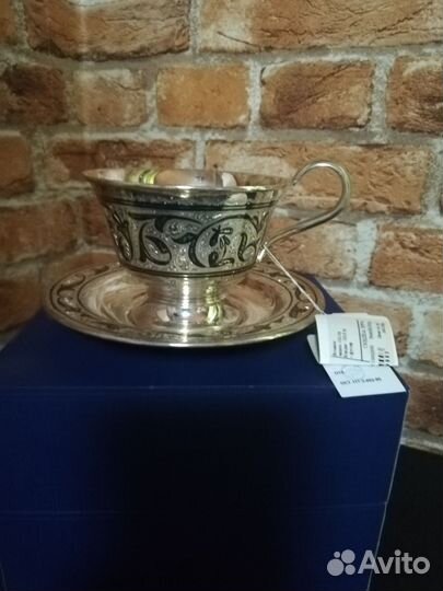 Чайная пара серебро