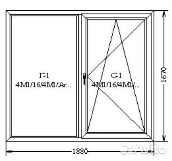Окно в цвете размер 1880*1670