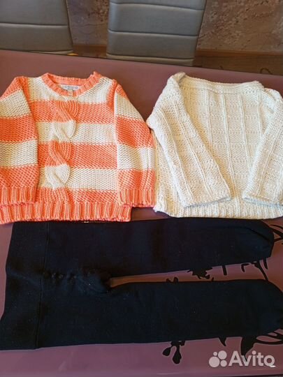 Свитер на девочку 2 года и теплые колготки