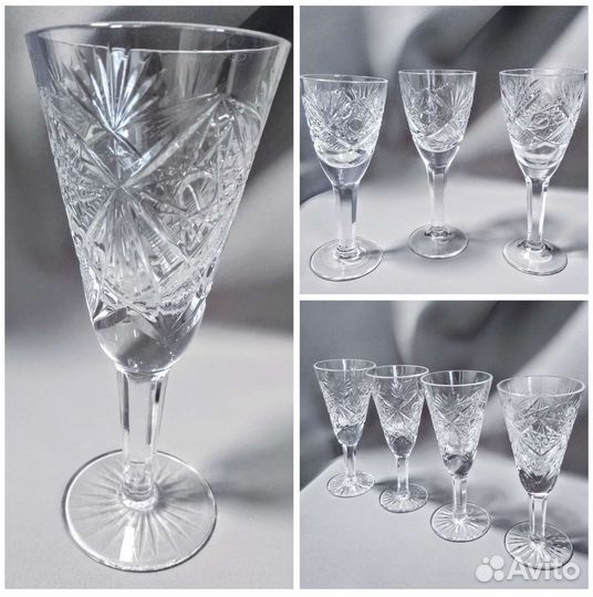 Рюмки. Стопки. Фужеры. Алмазная грань. ссср.Винтаж
