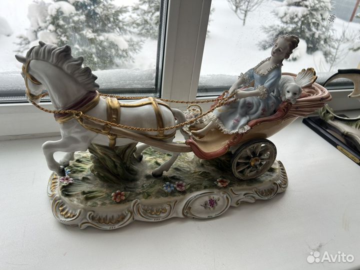 Фарфоровая девушка с лошадью Meissen