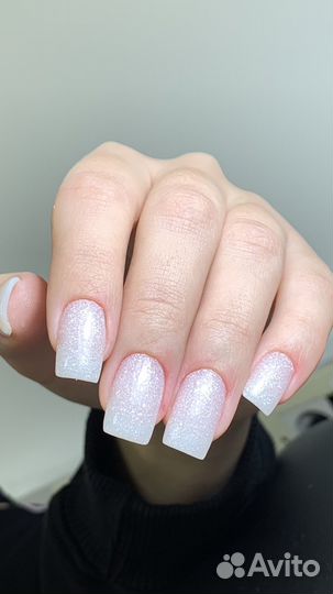 Пудровый маникюр (титановые ногти)