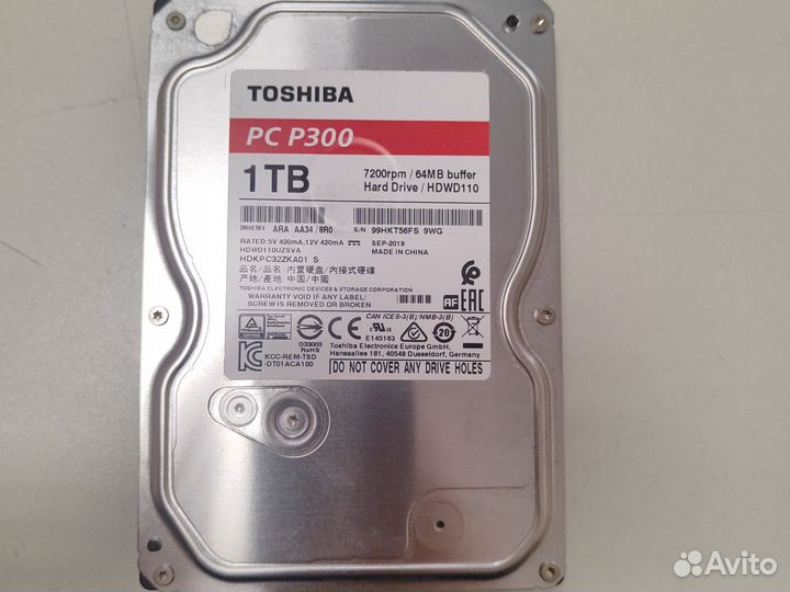 Жёсткий диск Toshiba 1 tb