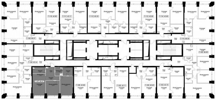 2-к. квартира, 65,5 м², 8/55 эт.