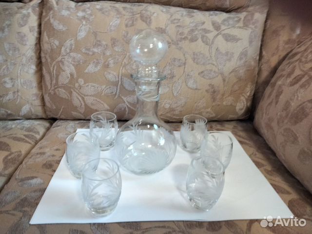 Графин+ 6 стопок. Стекло, СССР