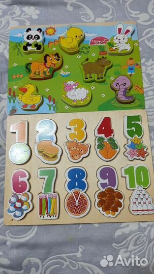 Деревянные пазлы вкладыши