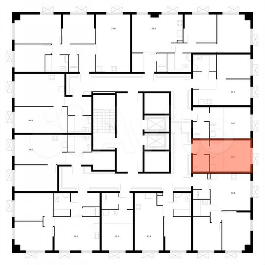 Квартира-студия, 20,1 м², 4/17 эт.