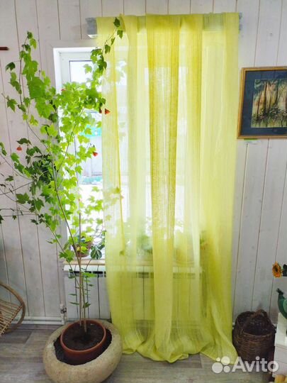 Льняная штора сетка/вуаль 