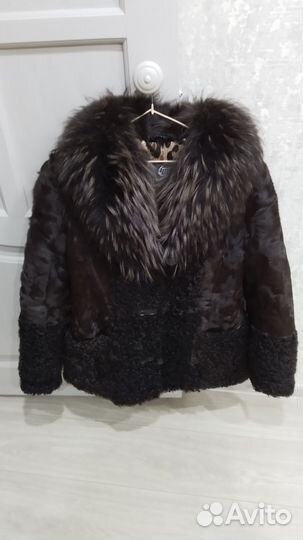 Шуба коза+енот