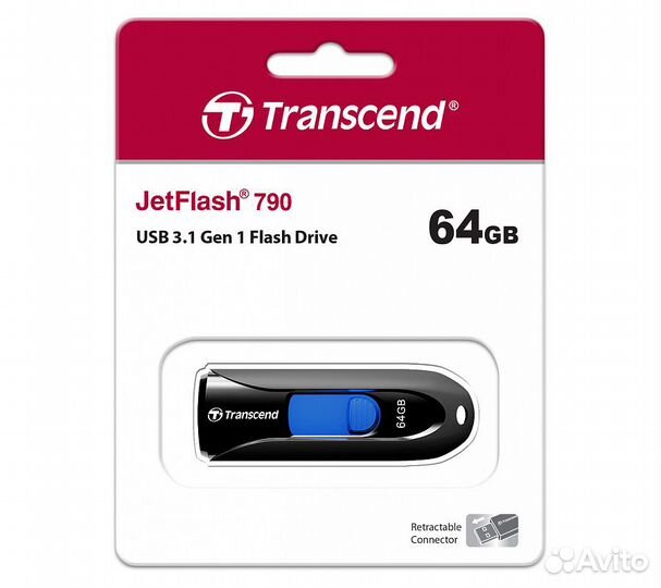 Флеш-накопитель Transcend JetFlash 790K USB 3.1 64