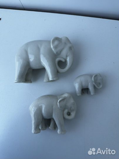 Слоны лфз фарфоровые статуэтки