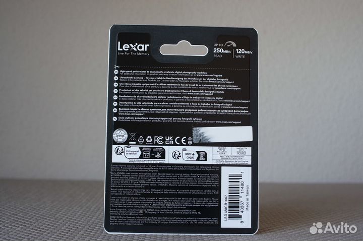 Карта памяти SD Lexar UHS-II V60 128 Gb