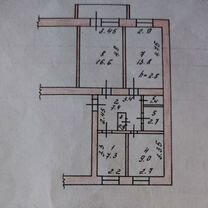 3-к. квартира, 61,2 м², 1/5 эт.