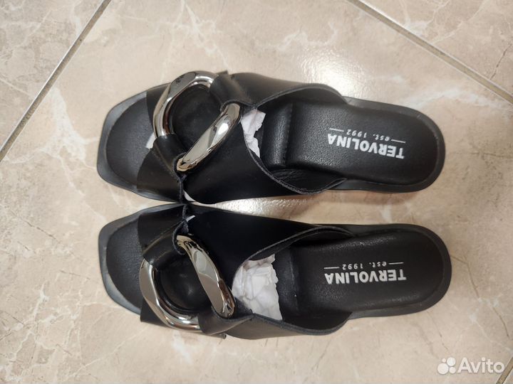 Шлепанцы кожаные tervolina 36