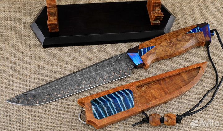 Премиум нож Алькор дамаск ламинированный рукоять и