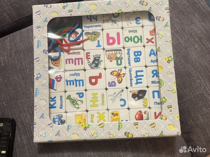 Шнуровка Alatoys деревянная азбука/ набор кубиков