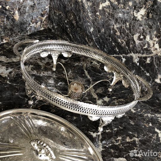 Мармит с подогревом, Англия, серебрение