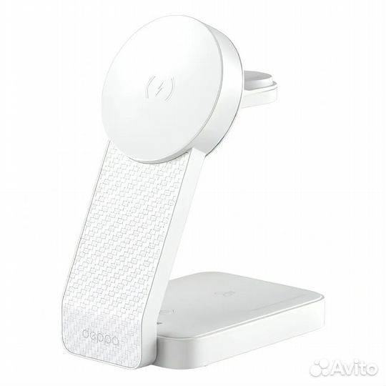 Беспроводная зарядка Deppa 3 в 1 MagSafe Carbon