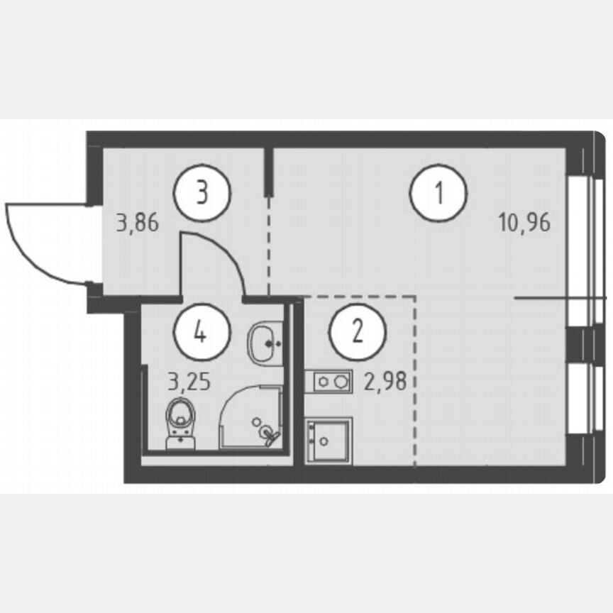 Квартира-студия, 21,1 м², 13/24 эт.