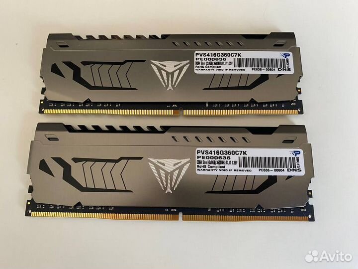 Оперативная память Patriot 2x8гб 3600MHz