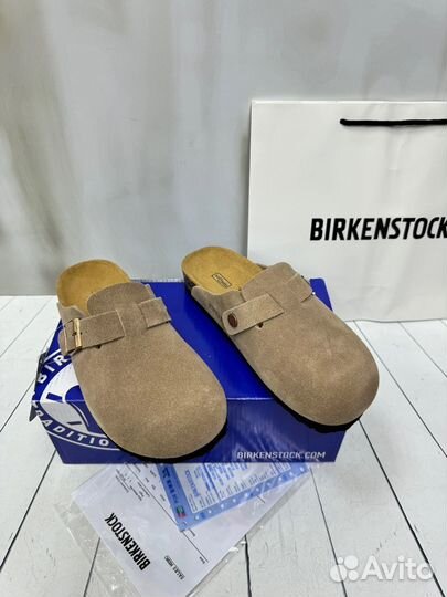 Сабо, мюли birkenstock натуральная замша