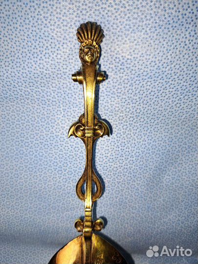 Большая антикварная серебряная ложка 84проба