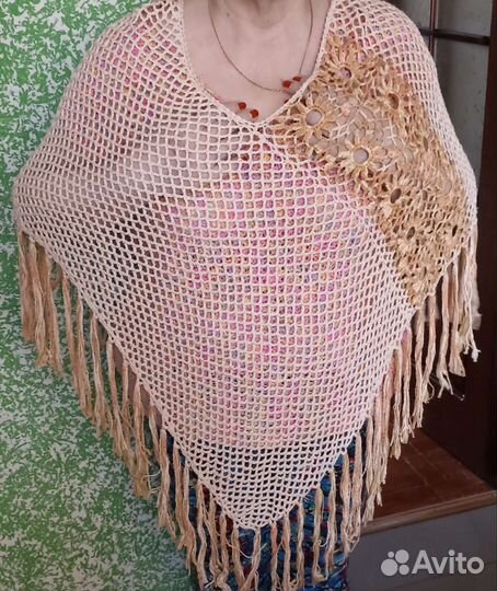 Пончо хлопок с визкозой