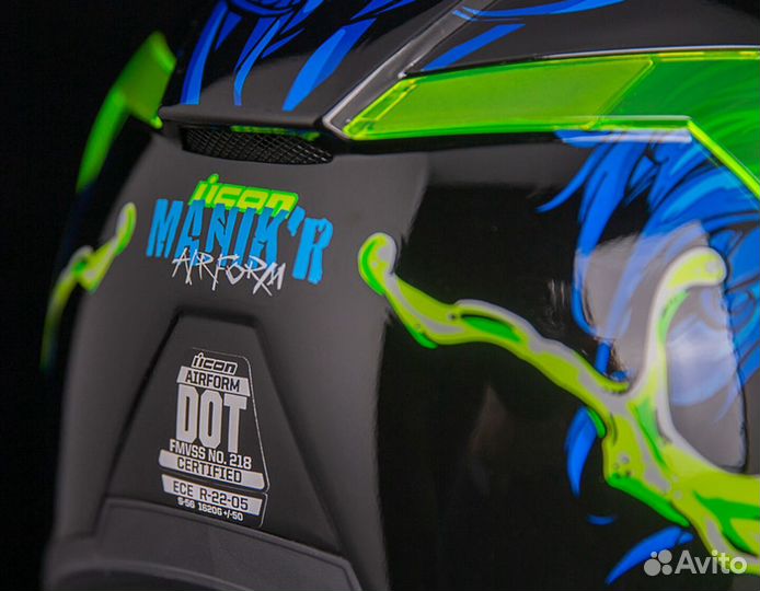 Icon Airform Manik'R мотошлем синий