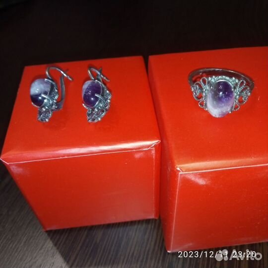 Серьги и кольцо новые