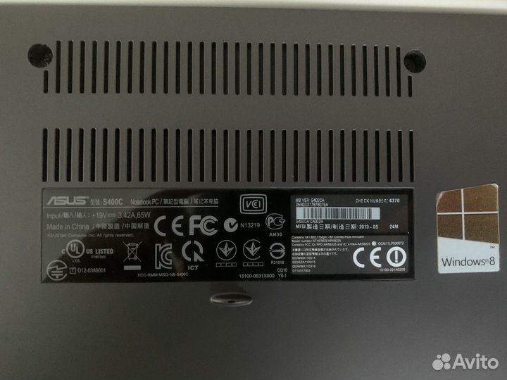 Ноутбук asus s400c