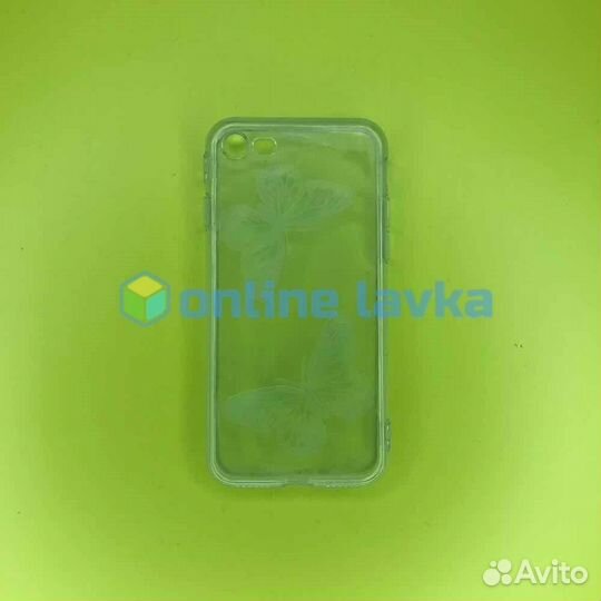 Чехол силикон бабочки для iPhone 7, 8, SE2 Blue