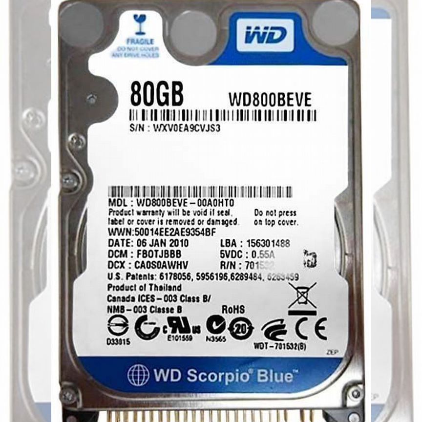 [WD800BEVT] Жесткий Диск Western Digital Wd800beve 80gb Ide Wd800bevt