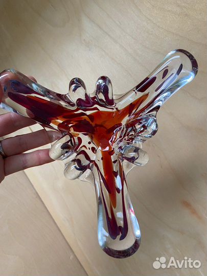 Пепельница хрусталь, богемское стекло