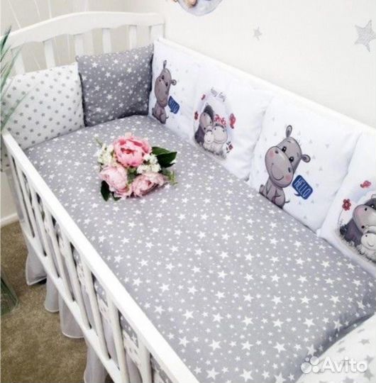 Подушки бортики на детскую кроватку